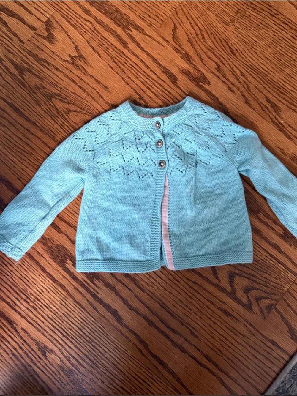 Mini Boden Mint Blue Knit Cardigan Sweater